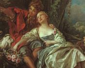 秋天的田园风景，细节 - 弗朗索瓦·布歇